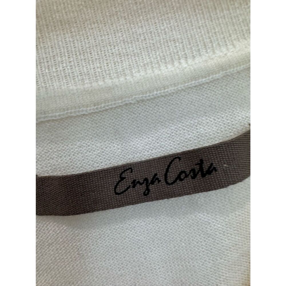 NEW ENZA COSTA Wool Cashmere Tissue off shoulder sweater in cream - Picture 4 of 5